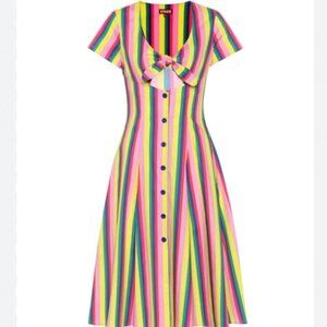 SEND OFFERS Staud ALICE TIE-FRONT STRIPED COTTON POPLIN DRESS IN MULTICOLOUR